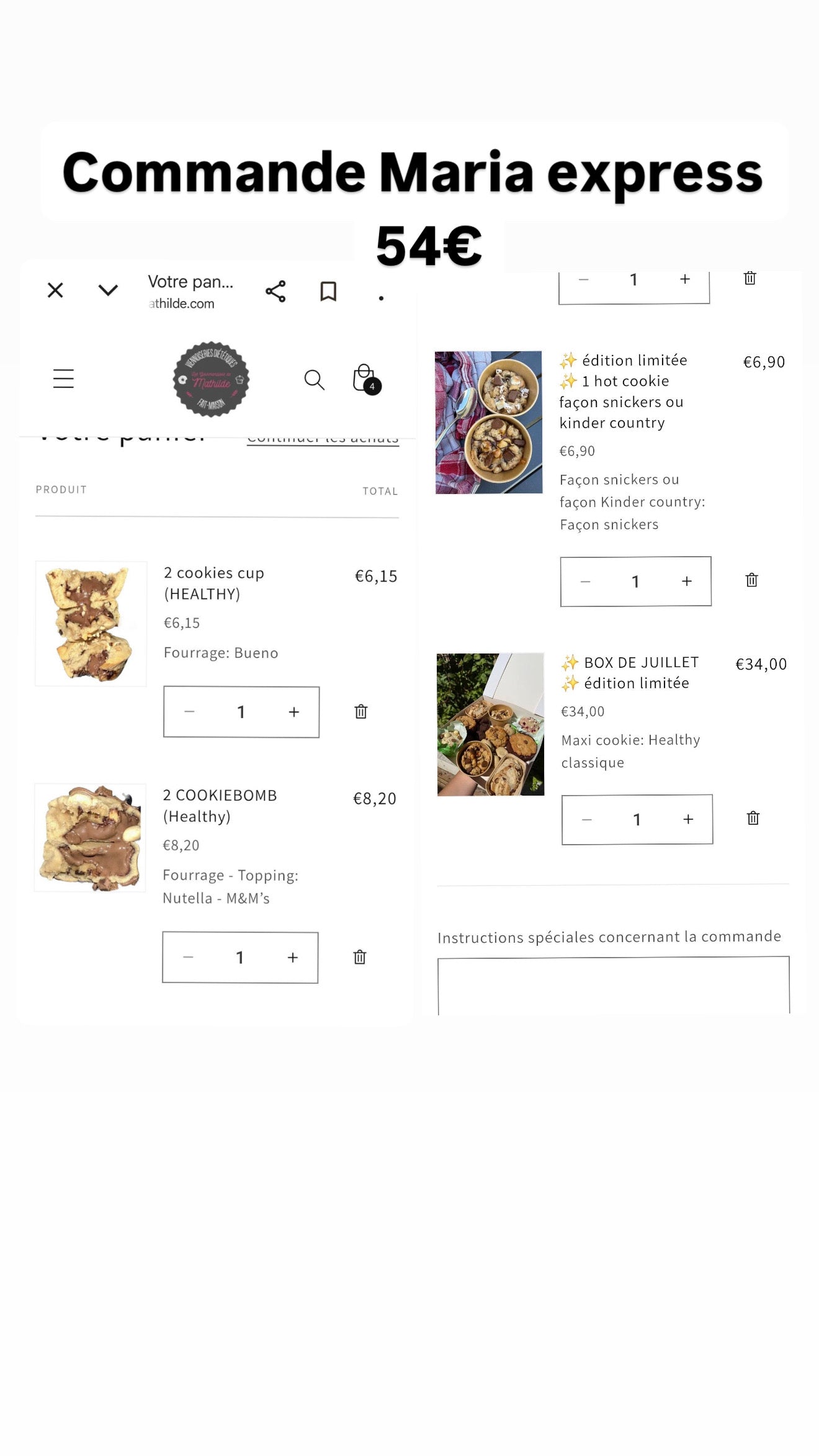 Commande Maria express