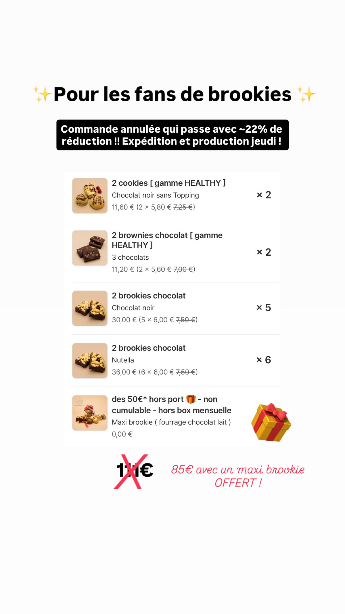 Commande annulée production et expédition ce jeudi